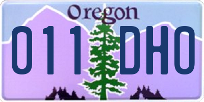OR license plate 011DHO