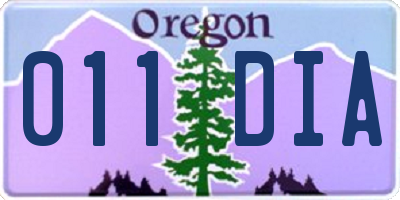 OR license plate 011DIA