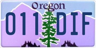OR license plate 011DIF