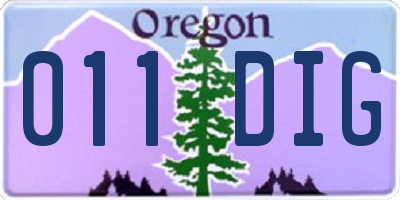 OR license plate 011DIG