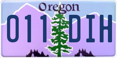 OR license plate 011DIH
