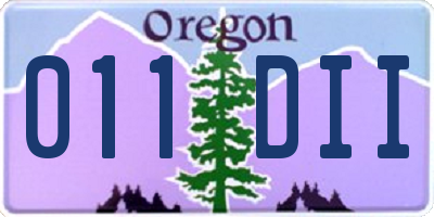 OR license plate 011DII