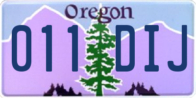 OR license plate 011DIJ