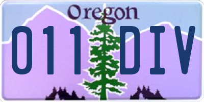 OR license plate 011DIV