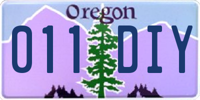 OR license plate 011DIY