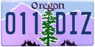 OR license plate 011DIZ
