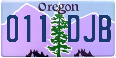 OR license plate 011DJB