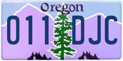OR license plate 011DJC