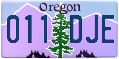 OR license plate 011DJE