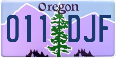 OR license plate 011DJF