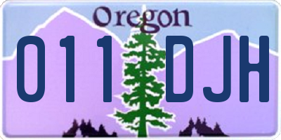 OR license plate 011DJH