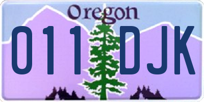 OR license plate 011DJK