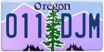 OR license plate 011DJM