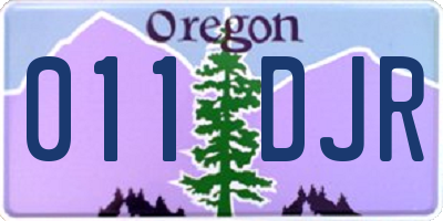 OR license plate 011DJR