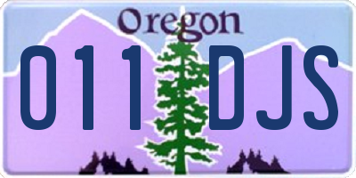 OR license plate 011DJS