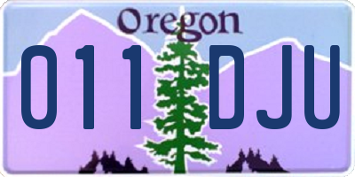 OR license plate 011DJU