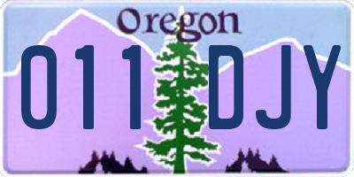 OR license plate 011DJY