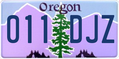 OR license plate 011DJZ