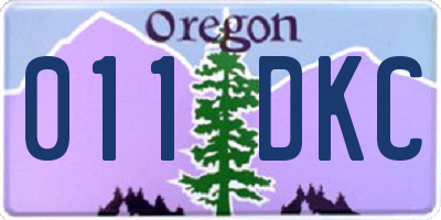 OR license plate 011DKC