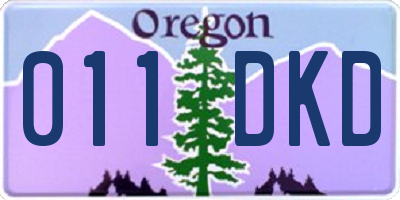 OR license plate 011DKD