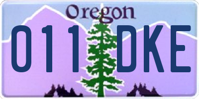 OR license plate 011DKE
