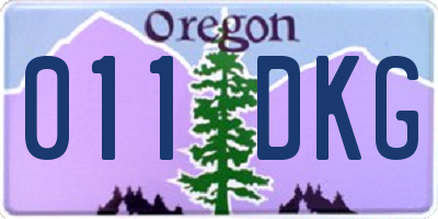 OR license plate 011DKG