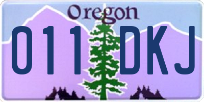 OR license plate 011DKJ