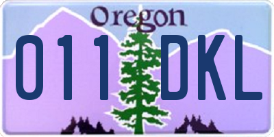 OR license plate 011DKL