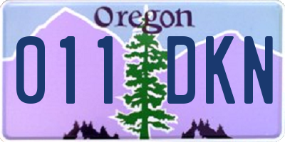 OR license plate 011DKN