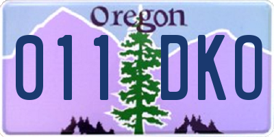 OR license plate 011DKO