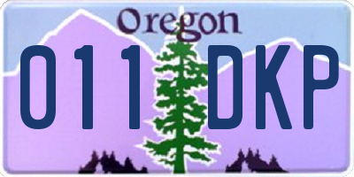 OR license plate 011DKP