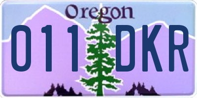 OR license plate 011DKR