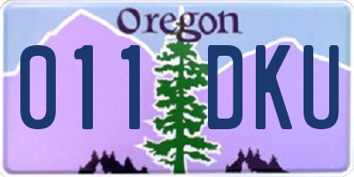 OR license plate 011DKU