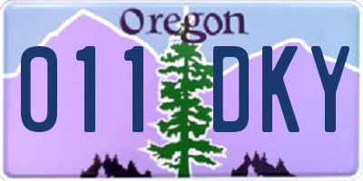 OR license plate 011DKY