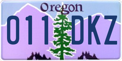 OR license plate 011DKZ