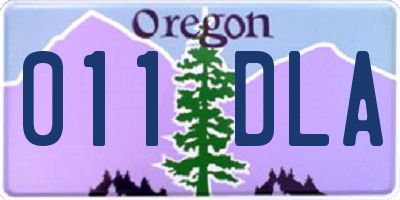 OR license plate 011DLA