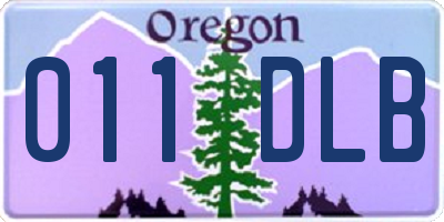 OR license plate 011DLB