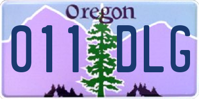 OR license plate 011DLG