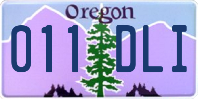 OR license plate 011DLI