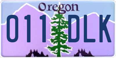 OR license plate 011DLK