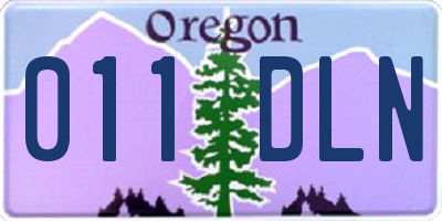 OR license plate 011DLN