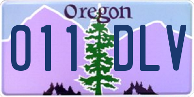OR license plate 011DLV