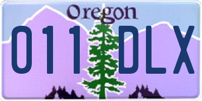 OR license plate 011DLX