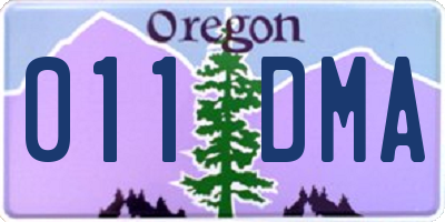 OR license plate 011DMA
