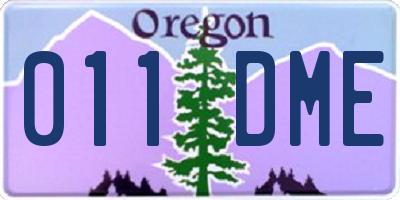 OR license plate 011DME