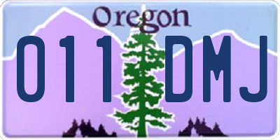 OR license plate 011DMJ