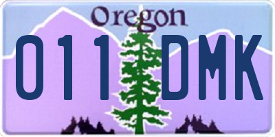 OR license plate 011DMK