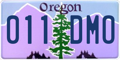 OR license plate 011DMO