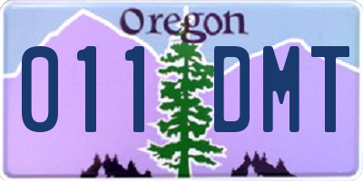 OR license plate 011DMT