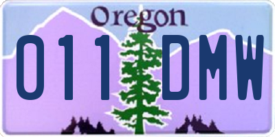 OR license plate 011DMW